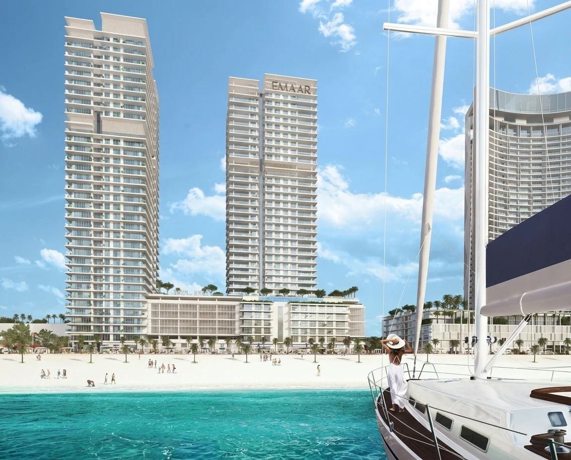 Dubai Harbour luxury apartment towers.. Dubai Harbour luxury apartment towers..